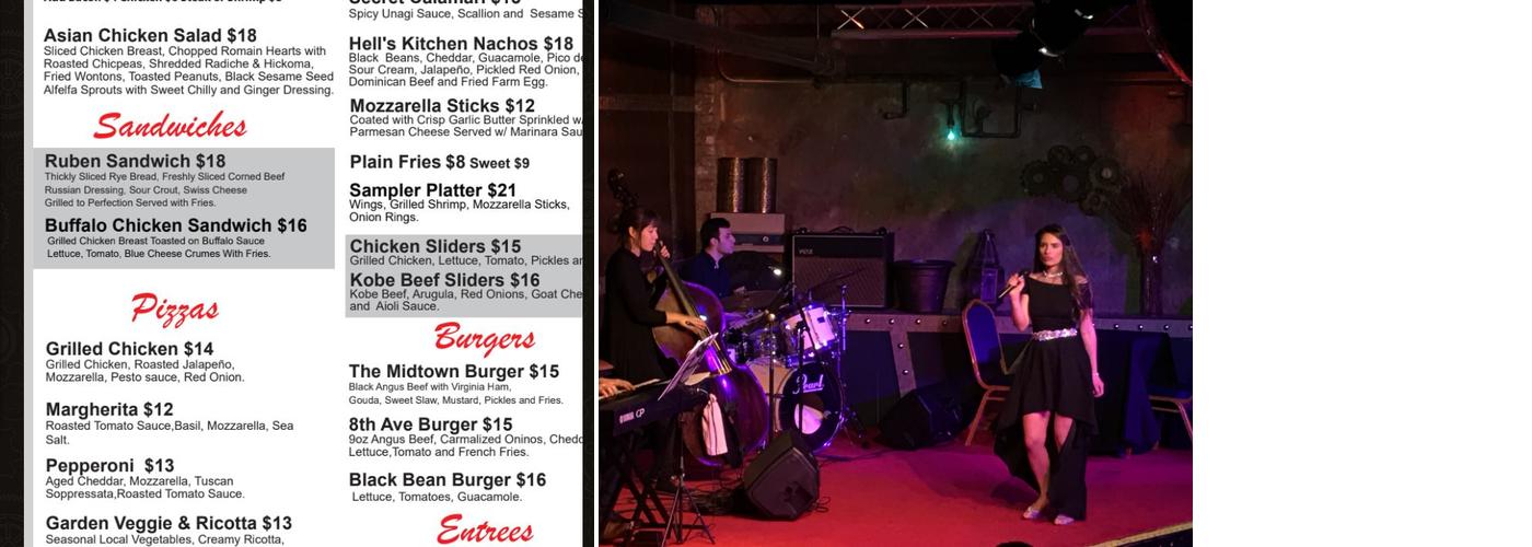 Secret Room New York Menu