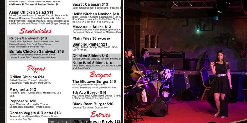 Secret Room New York Menu
