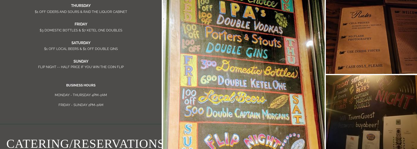 Tavern On the Square Menu