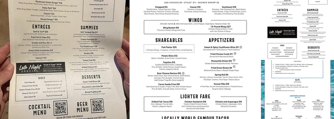 Pub 365 Menu