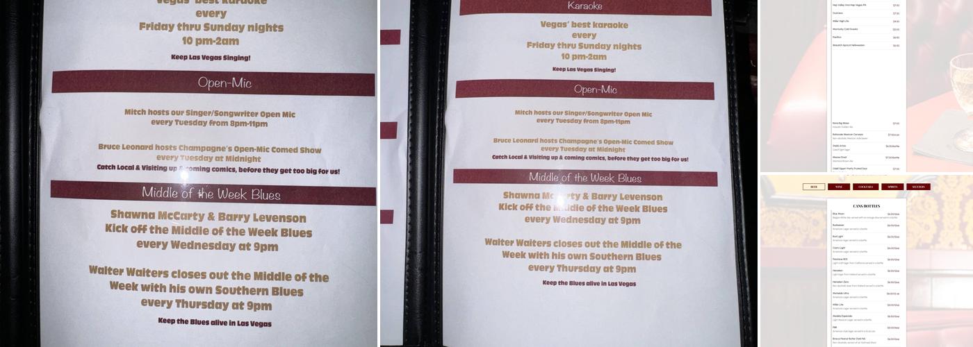 Champagnes Cafe Menu