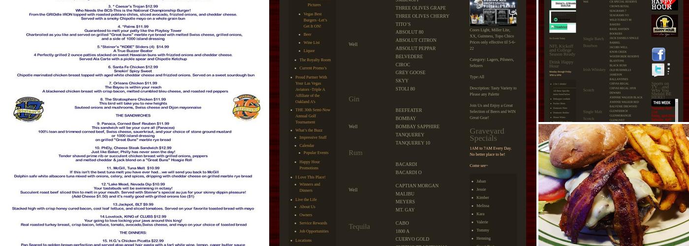 Steiner's Nevada Style Pub Menu