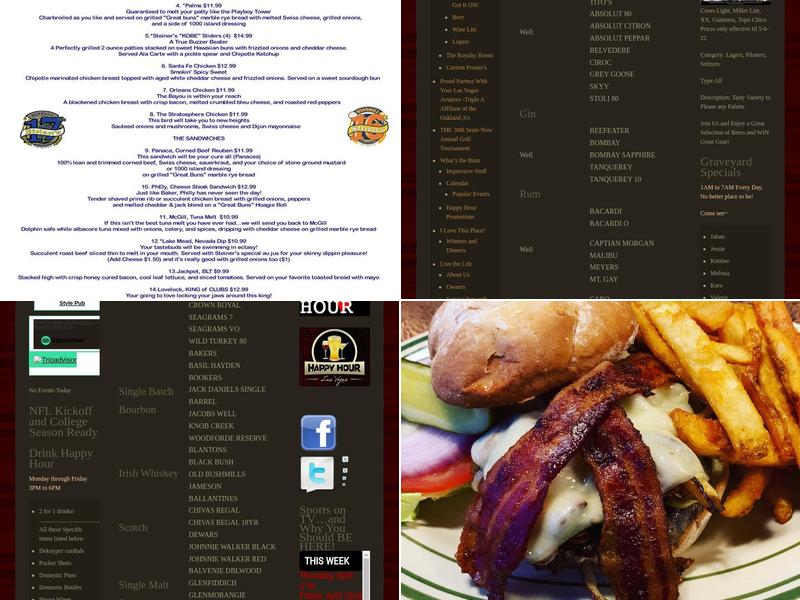 Steiner's Nevada Style Pub Menu