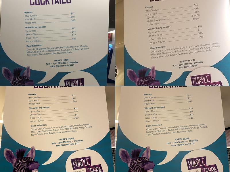 Purple Zebra Daiquiri Bar at The LINQ Hotel + Experience Menu