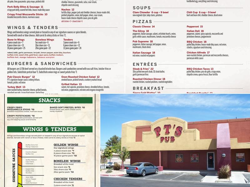 Pt's Pub Menu