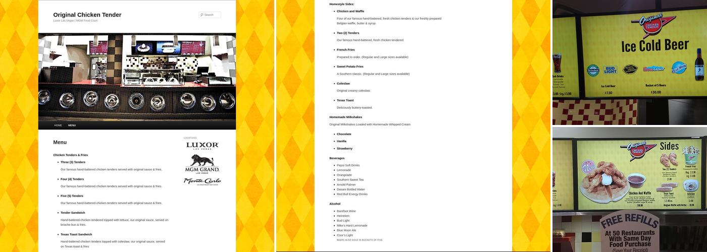 Original Chicken Tender Menu