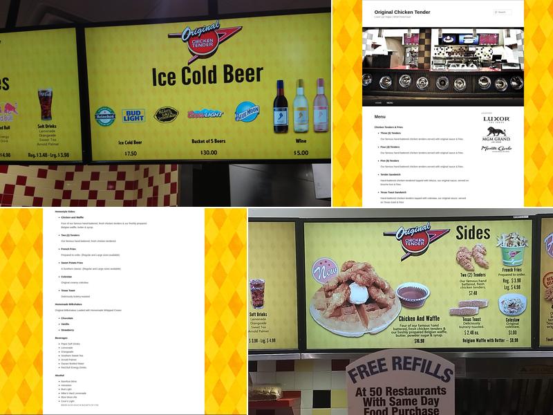 Original Chicken Tender Menu