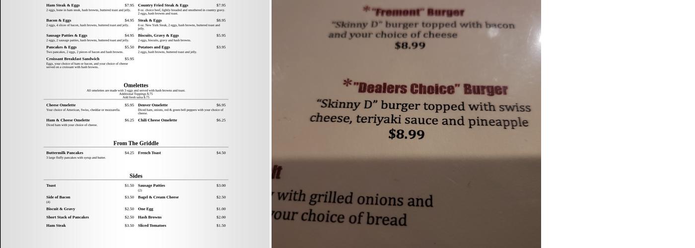 Skinny Dugans Casino & Lounge Menu