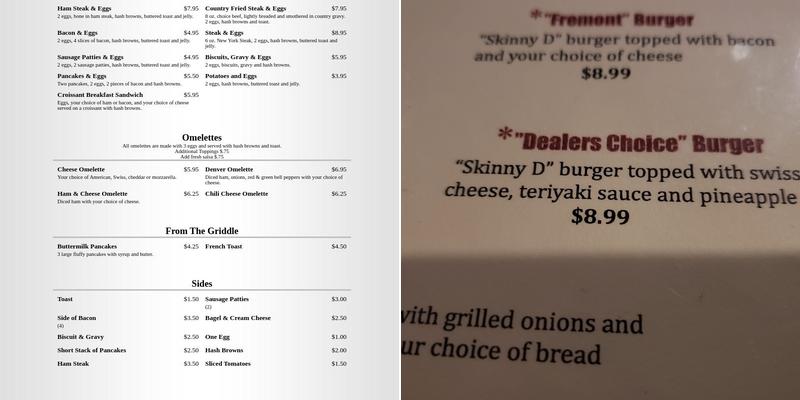 Skinny Dugans Casino & Lounge Menu