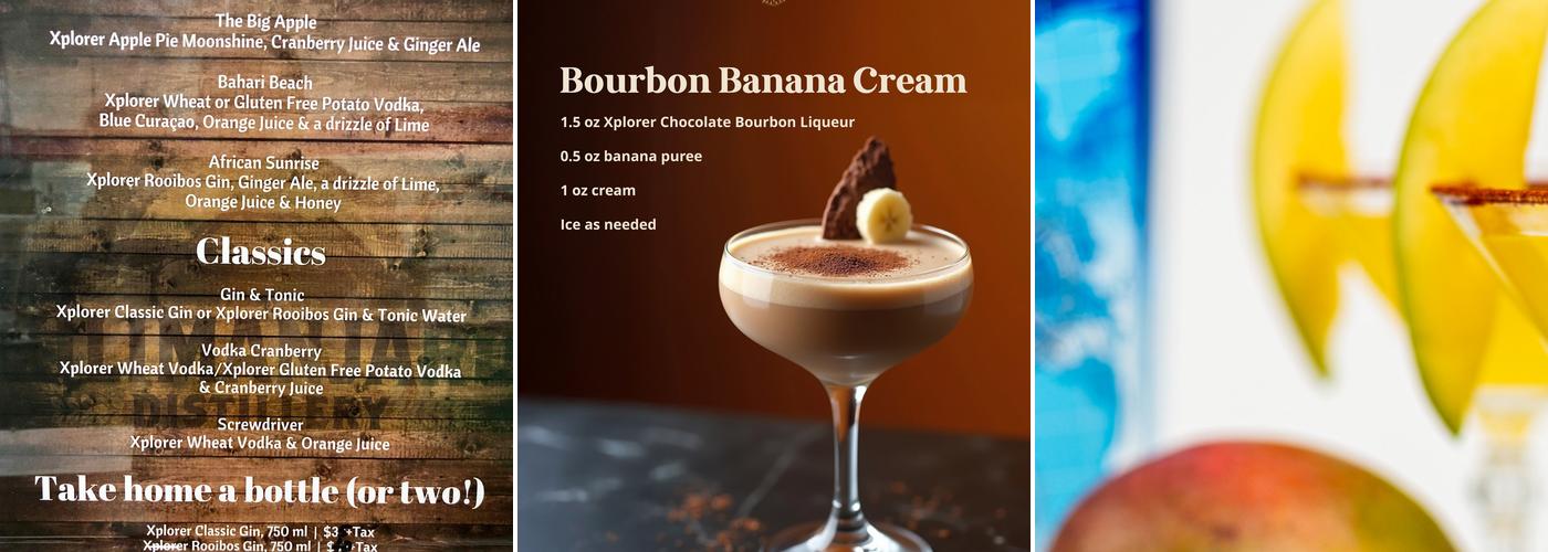 Xplorer Spirits Menu