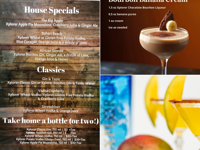 Xplorer Spirits Menu