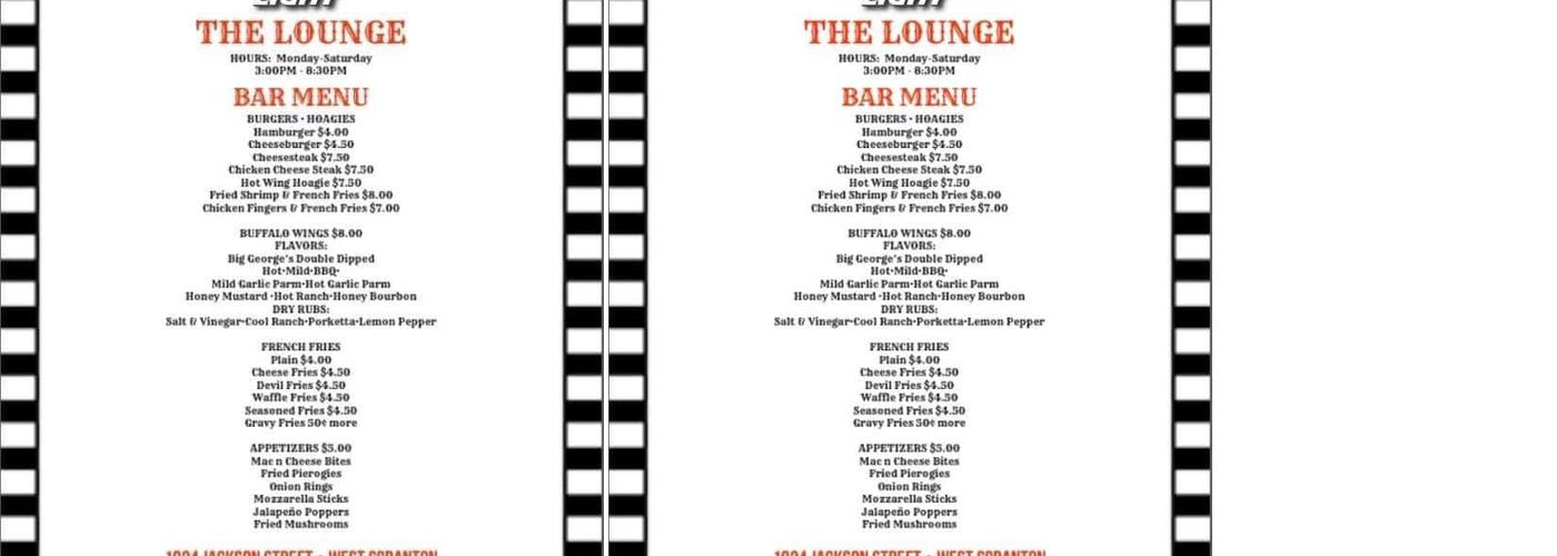 Lounge Menu