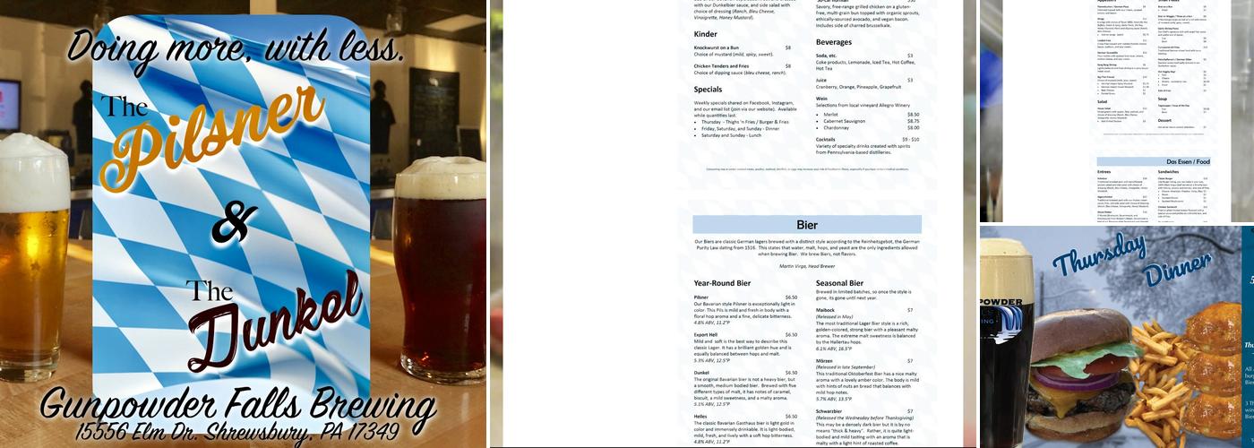 Gunpowder Falls Brewing Menu
