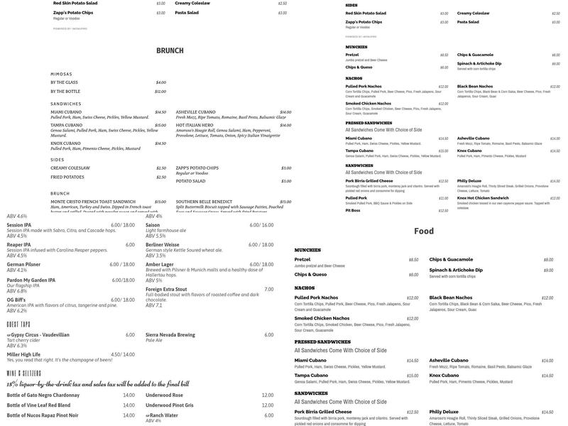 Last Days Of Autumn Brewing Menu