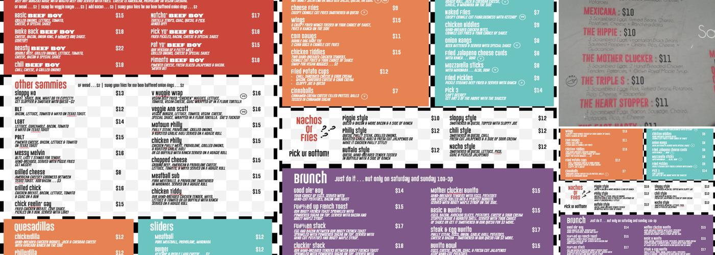 The Lipstick Lounge Menu