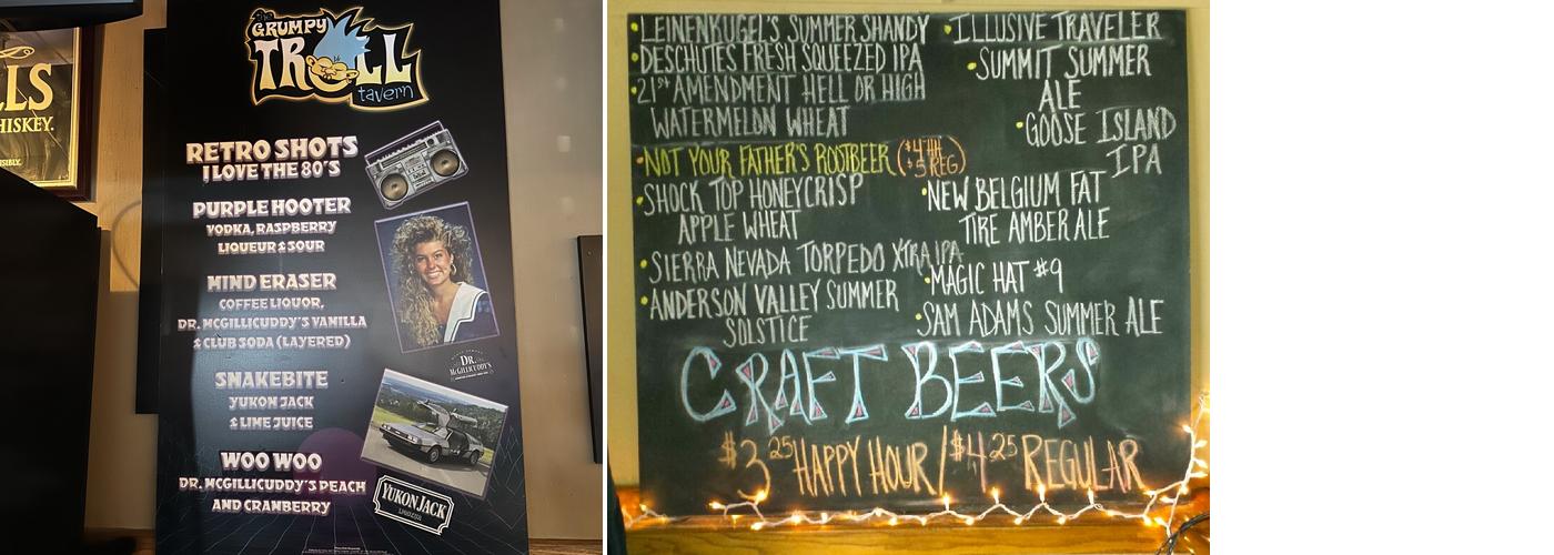 Grumpy Troll Tavern Menu