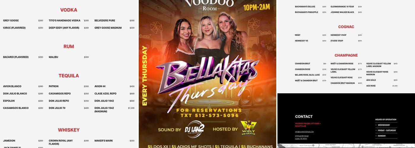 Voodoo Room Menu