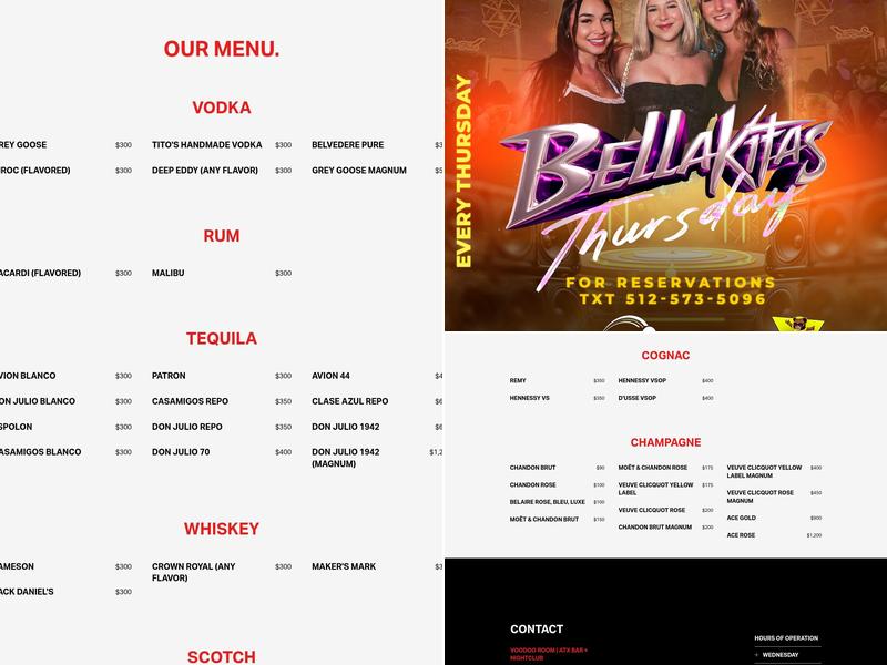 Voodoo Room Menu