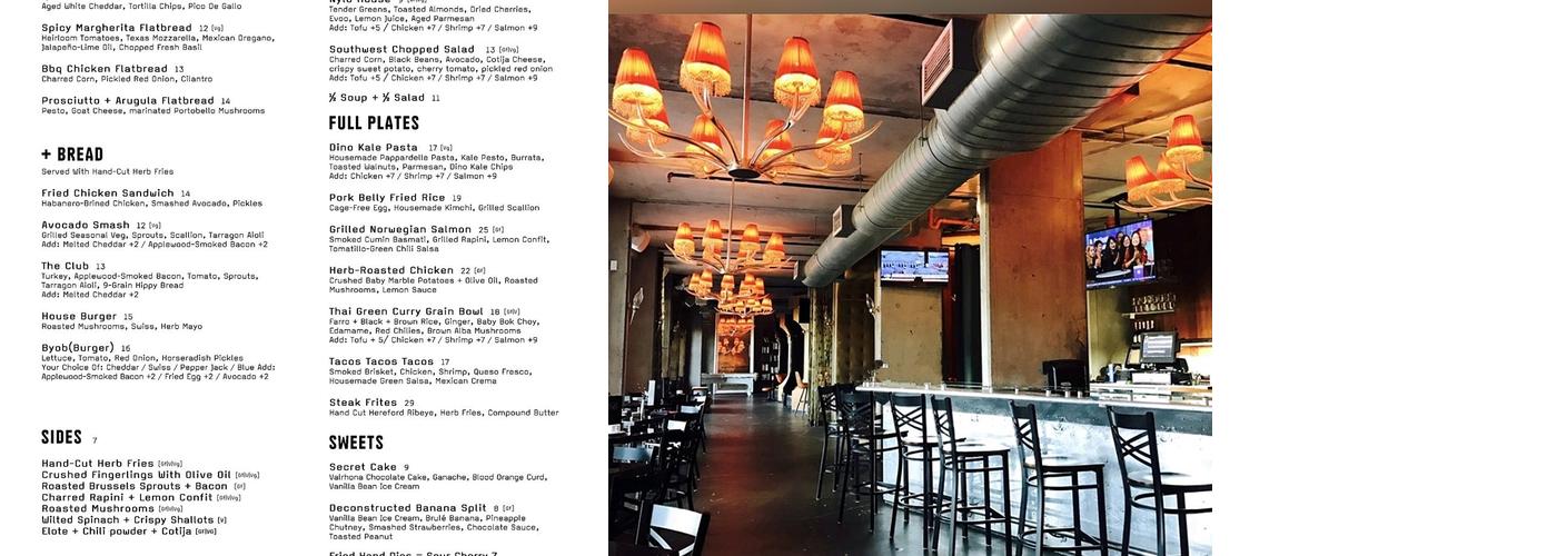 LOFT Restaurant & Bar Menu