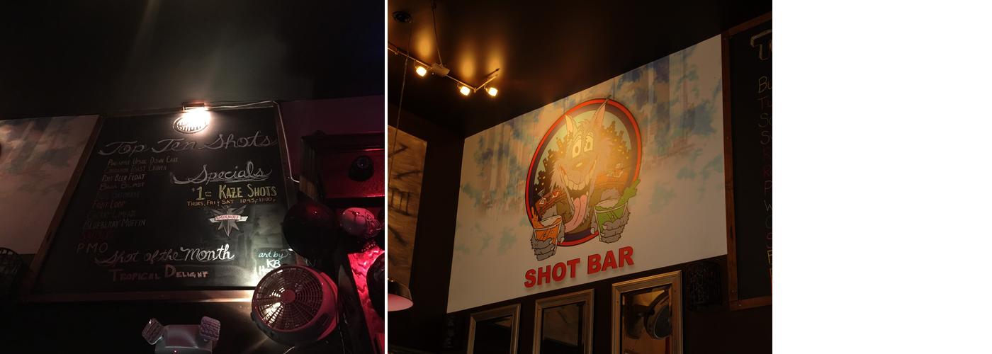 Shot Bar Menu