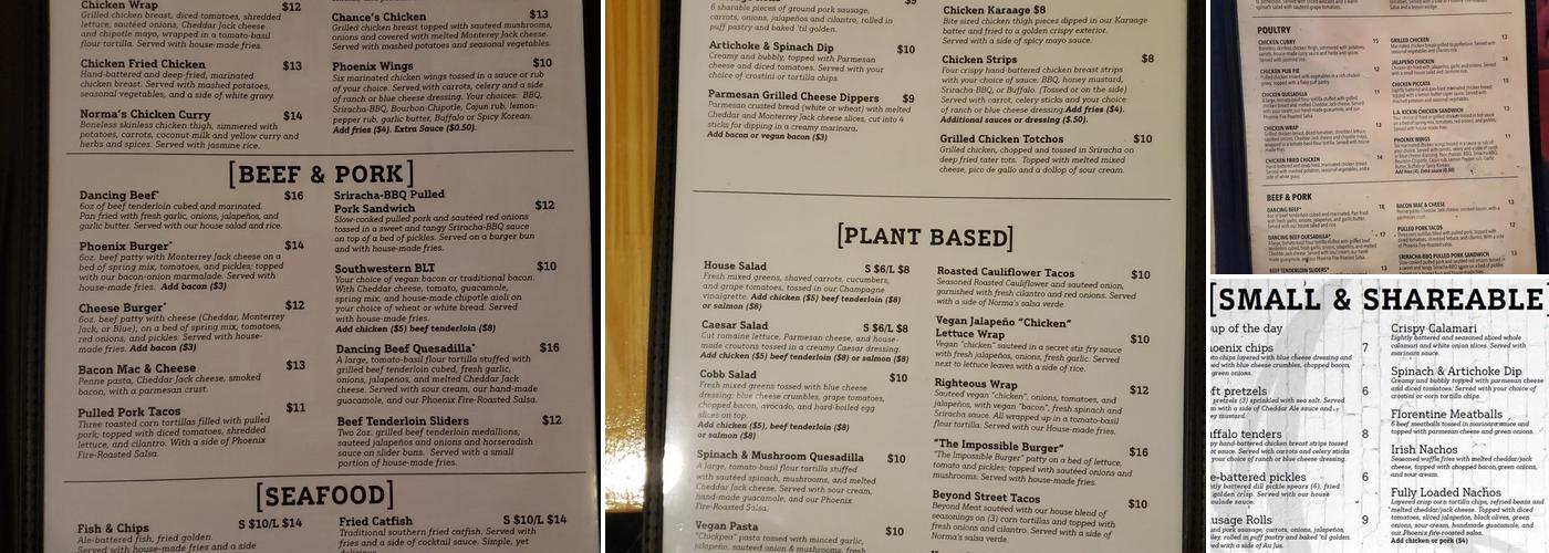 Phoenix on Westheimer Menu