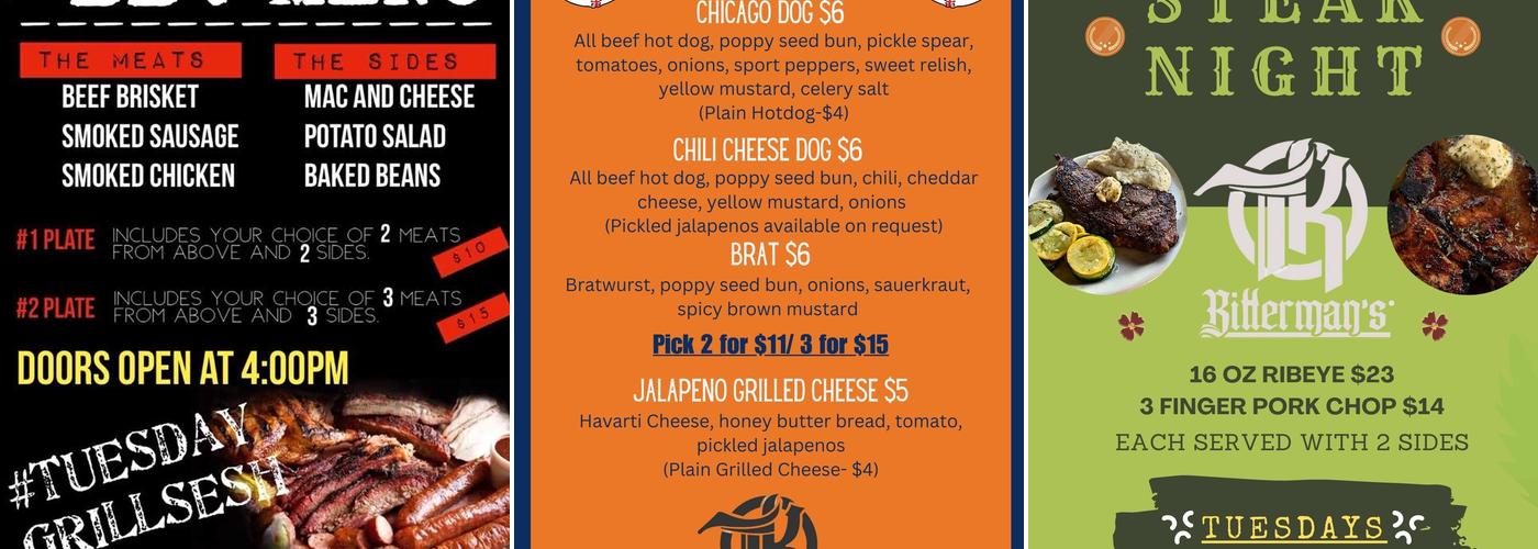 T.K. Bittermans Menu