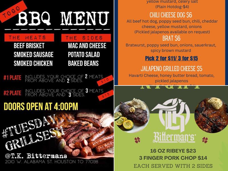 T.K. Bittermans Menu