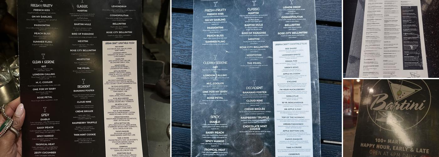 Bartini Menu