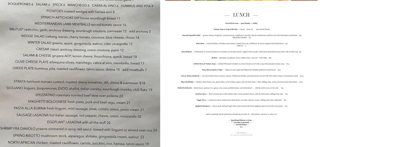Emerald Line Menu