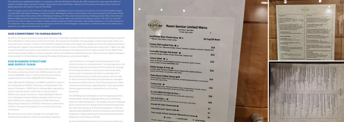 Gather Food & Drink Menu