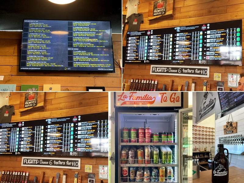 La Familia Cider Menu