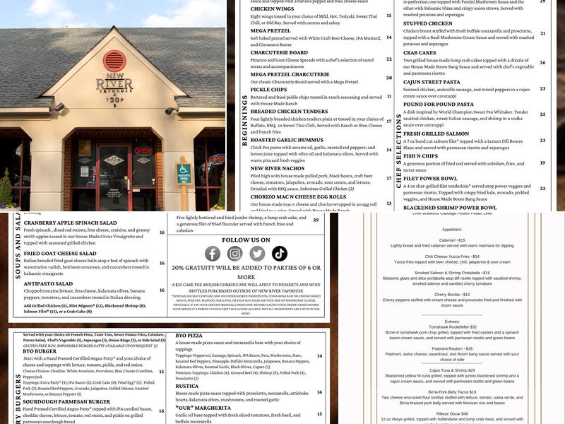 New River Taphouse Menu