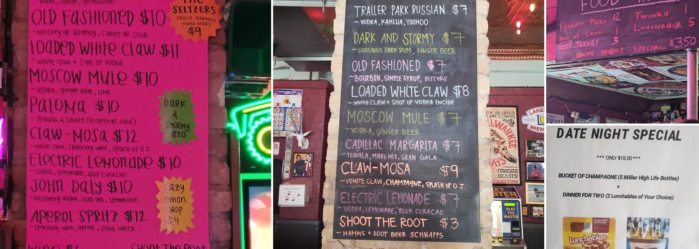 Trailer Park Tavern Menu