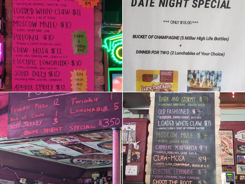 Trailer Park Tavern Menu