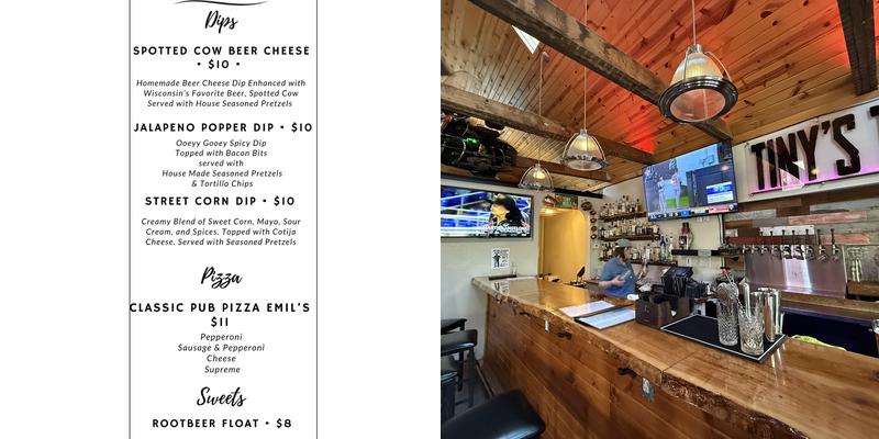 Tiny's Tap House Menu