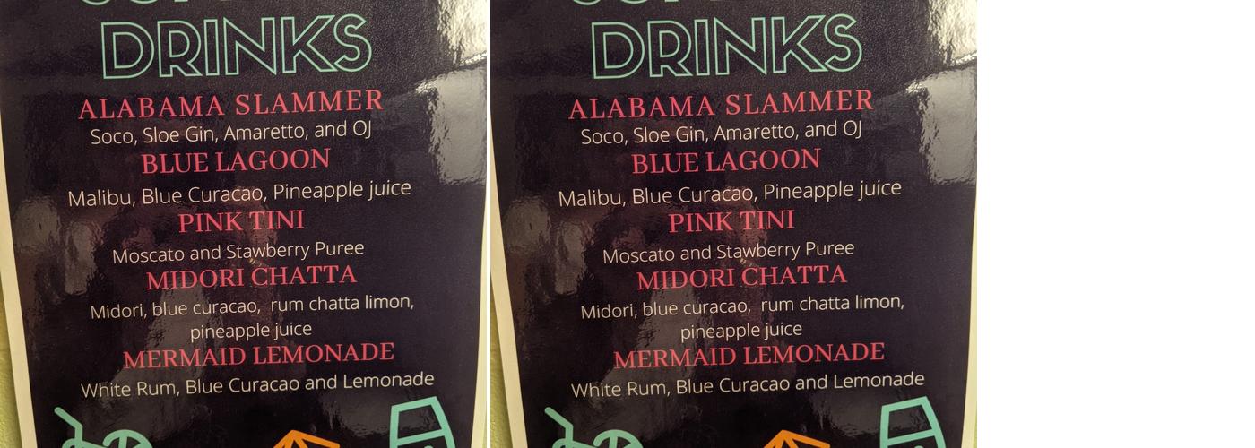 Plank Road Pub Menu