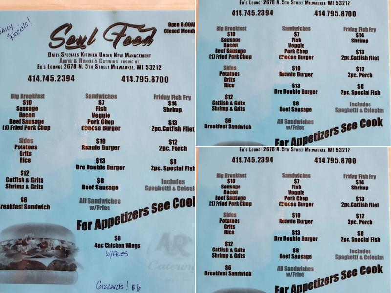 Ed's Lounge Menu