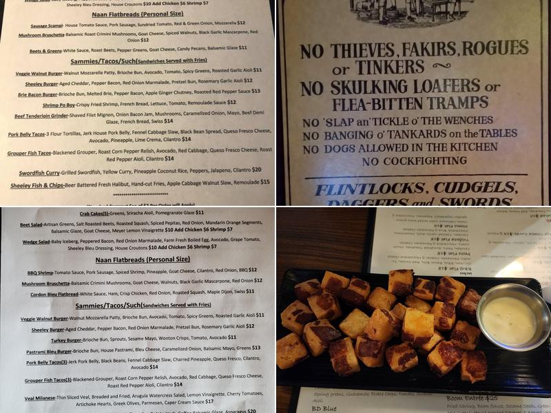 Sheeley House Saloon Menu