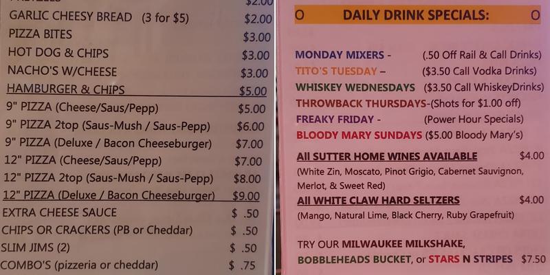 Bobbleheads Pub Menu