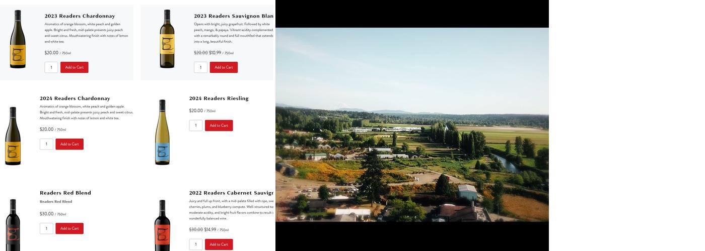 J. Bookwalter Tasting Studio Woodinville Menu