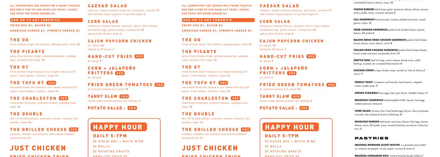 Queer/Bar Menu