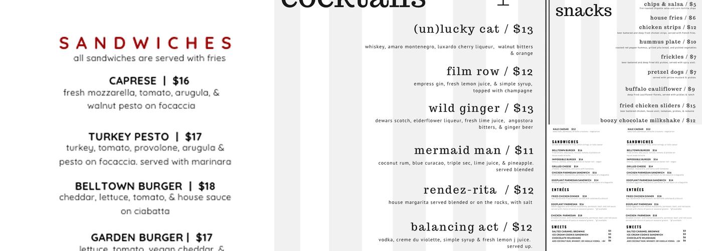 The Rendezvous Menu