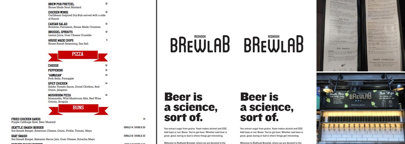 Redhook Brewlab Menu