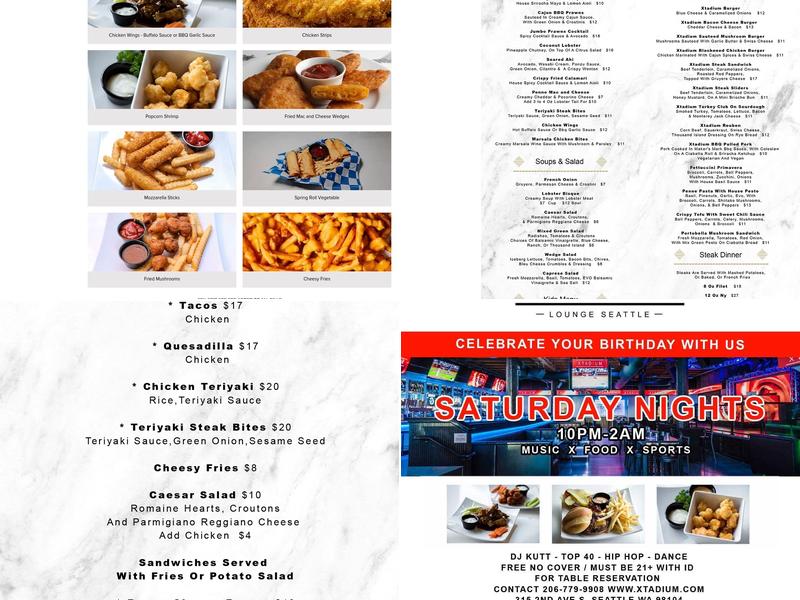 Xtadium Menu
