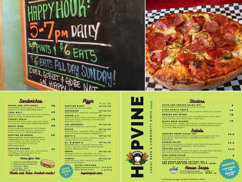 Hopvine Pub Menu