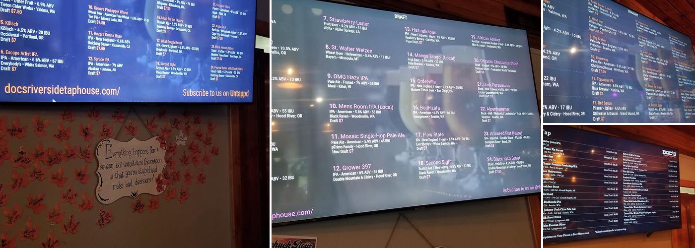 Doc's Riverside Taphouse Menu
