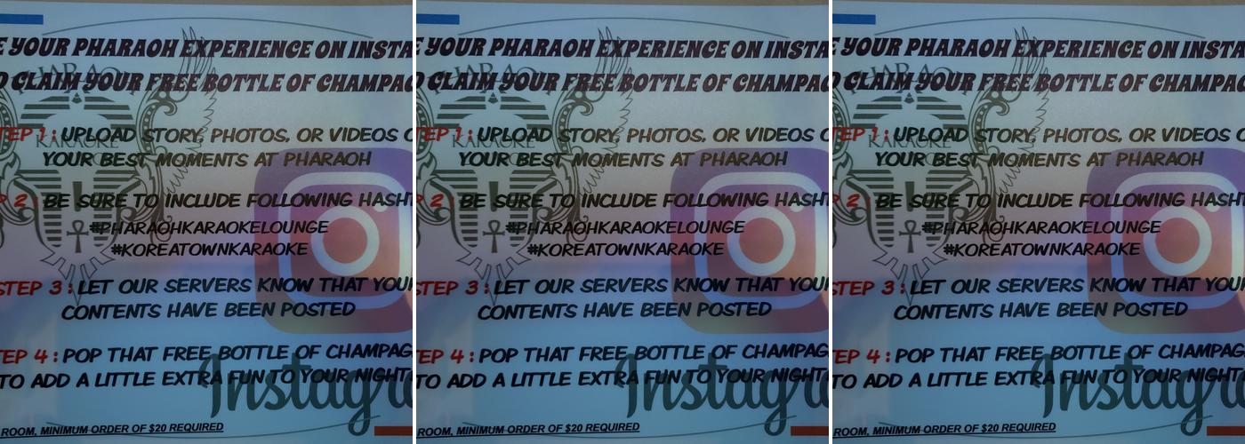 Pharaoh Karaoke Lounge Menu