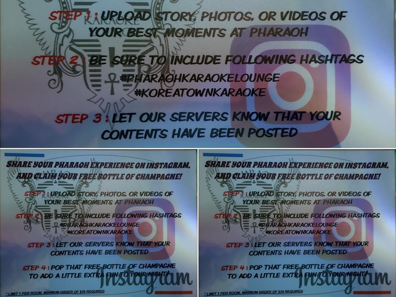 Pharaoh Karaoke Lounge Menu