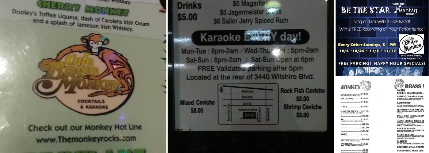 Cafe Brass Monkey Menu