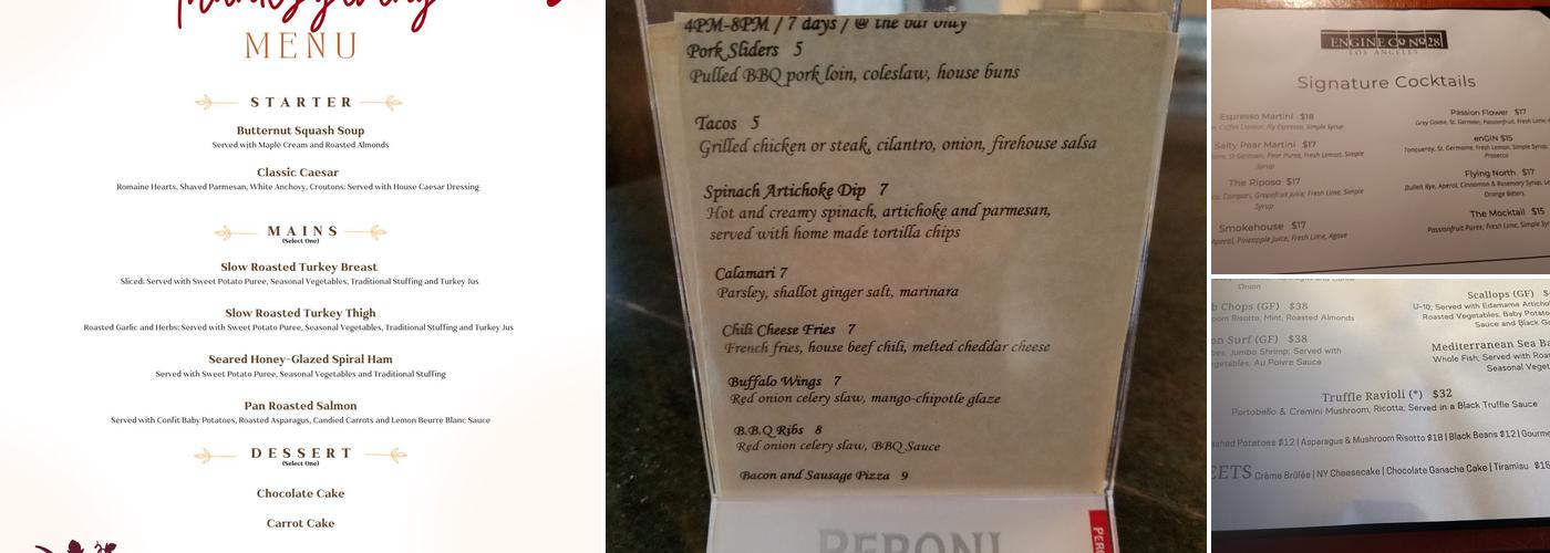 Engine Co. No. 28 Menu